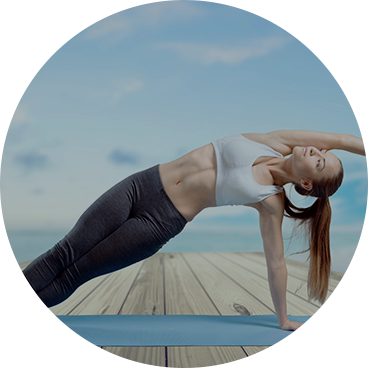 Woman relaxing by doing yoga